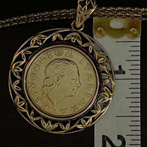 Technibond 200 Lira Coin on 16" Necklase. - Picture 3 of 5